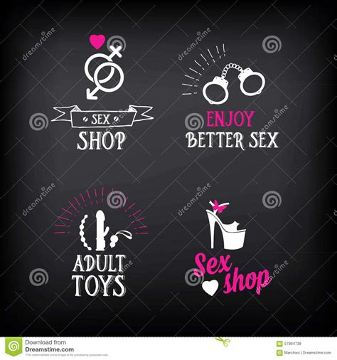Sex Shop Logo And Badge Design Vector With Graphic Stock Vector