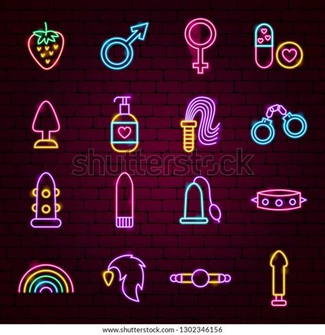 sex toys neon icons vector illustration stock vector royalty free