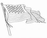 Flag Coloring American Pages Printable Waving Info sketch template