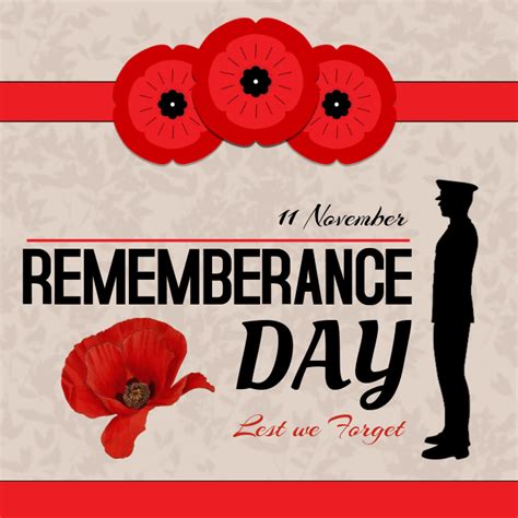remembrance day public service instagram post template postermywall
