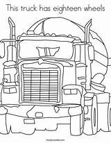 Coloring Eighteen Wheels Truck Has Print Ll sketch template