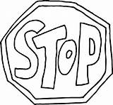 Coloring Stop Sign Printable Signs Pages Clipart Comments sketch template