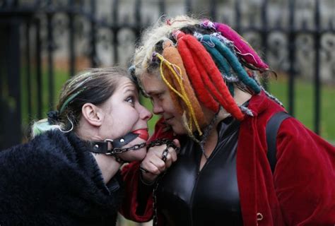 porn protesters sit on each other s faces in london 25 pics
