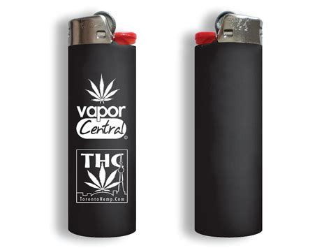 bic lighter regular size  thc vapor central logos thc toronto hemp company