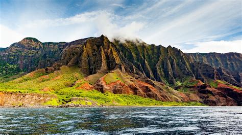 the na pali coast from the ocean scenery hd wallpaper