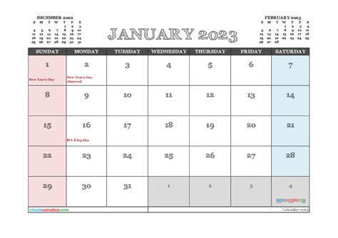 january  calendar editable word printable calendar