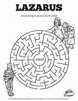 Lazarus Maze Coloring Raises Mazes Word Navigate Sharefaith sketch template