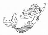 Barbie Coloring Mermaid Beautiful Pages Coloringbay sketch template