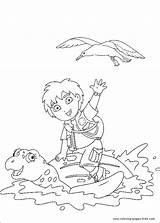 Diego Go Coloring Pages Turtle Sheet Cartoon Watcher sketch template