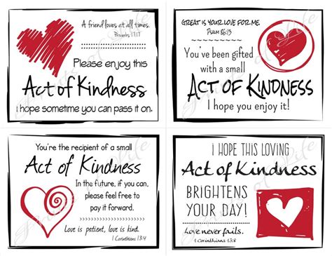 love random act  kindness cards instant   etsy