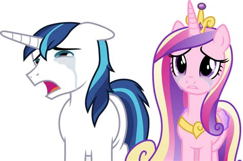 Crying Shining Armor And Princess Cadance By Cloudyglow On Deviantart