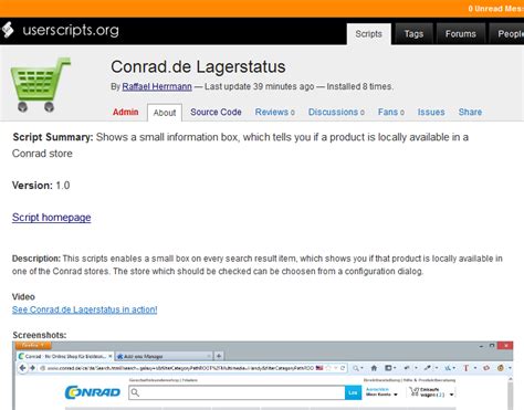 conrad lagerstatus userscript code budenet