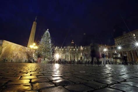 vatican lights christmas tree warns  atheistic regimes