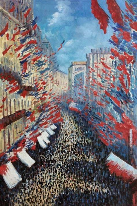 Claude Monet La Rue Montorgueil Paris Festival Of June Hand