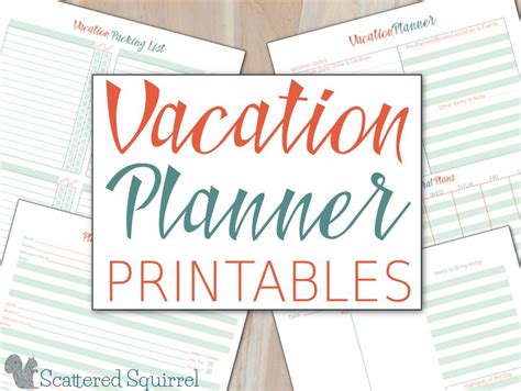 vacation planner printables vacation planner vacation planning