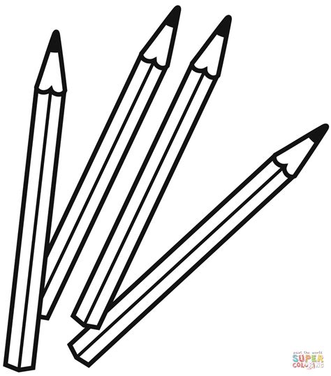 colored pencils coloring page  printable coloring pages