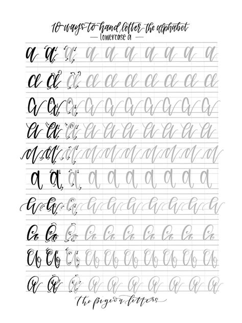 hand lettering practice sheets  ways  hand letter  alphabet