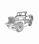 Wrangler Jeeps Colorear 4x4 Th02 Willys Cj Hood Colouring sketch template