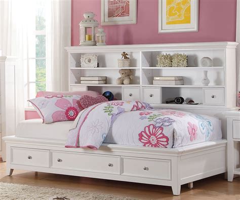 lacey white day storage full bed  acme coleman furniture