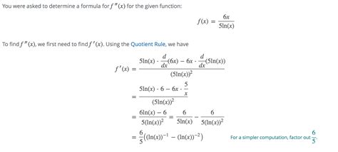 calculus   quotient rule  find   fx dfracx lnx