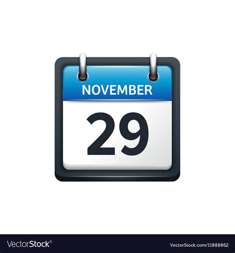 november 29 calendar icon royalty free vector image