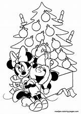 Mickey Mouse Coloring Minnie Christmas Pages Tree Color Printable Print Kids Window Cartoon Mistletoe Girls Santa Browser Getcolorings Comments Maatjes sketch template