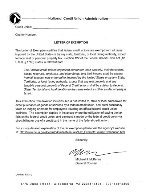 ncua letter  exemption  fill  sign printable template
