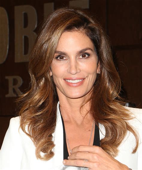 cindy crawford long wavy casual hairstyle dark brunette hair color