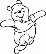 Pooh Walking Winnie Happy Coloring Wecoloringpage Cartoon sketch template