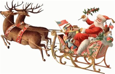 santa sleigh gif santa sleigh reindeer discover share gifs