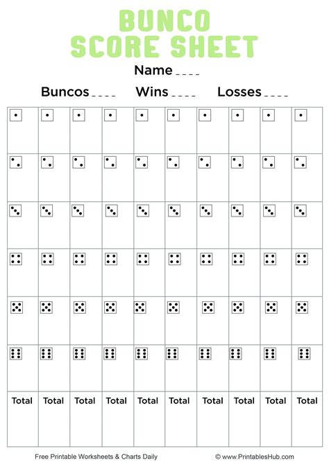 bunco score sheet  printable minimalist blank printable