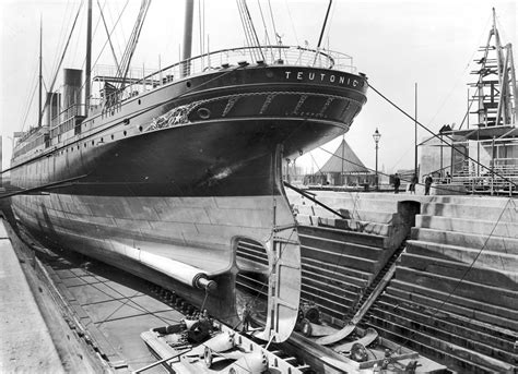 white star lines teutonic  launched   belfast harland wolff shipyard   january