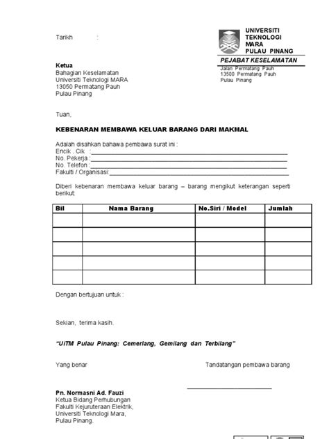 Contoh Surat Laporan Keluar Masuk Barang Wwwmadreviewnet