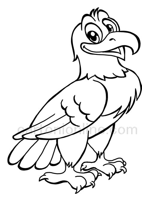 cartoon style eagle coloring page