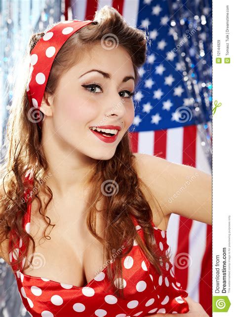 sexy patriotic american girl royalty free stock images