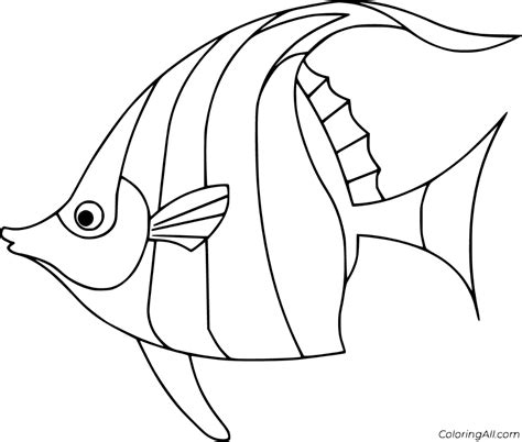 printable angelfish coloring pages  vector format easy