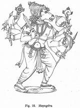 Hayagriva Vishnu Hindu Devotional Tanjore sketch template
