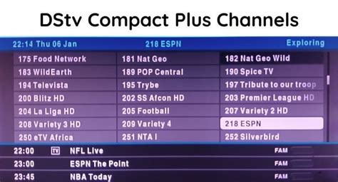 dstv compact  channels list   dish portal