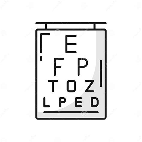 eye chart vision test  eyesight exam optometry stock vector