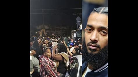 chaos erupted at nipsey hussle candle light vigil youtube