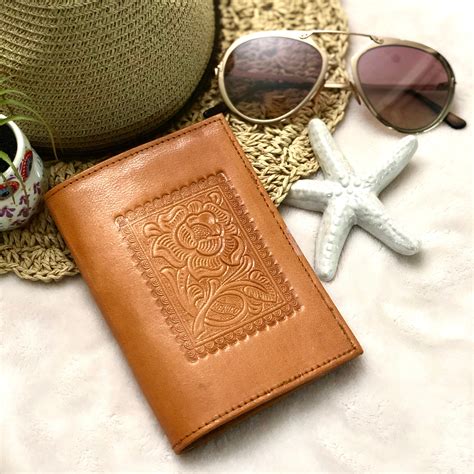 saddle leather passport covertooled leatherpassport wallettravel walletpassport holder