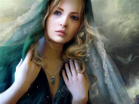 Most Beautiful Fantasy Girl Face Expression Digital Art
