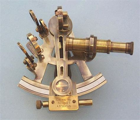 beautiful stanley london 4 inch serialized brass sextant with leather case from the brass compass
