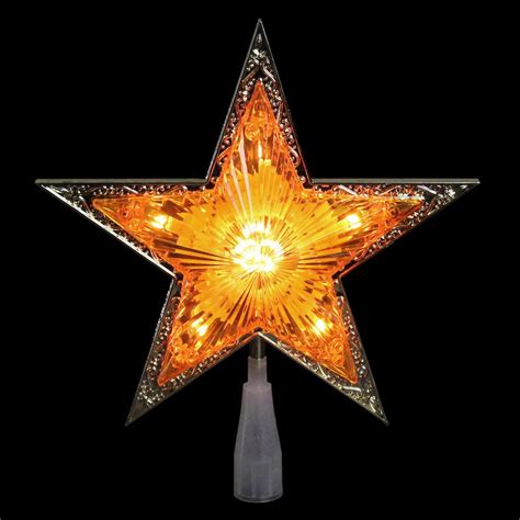 northlight   gold  amber crystal  point star christmas tree topper   home depot