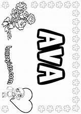 Ava Coloring Color Name Pages Print Names Hellokids Girls Online sketch template