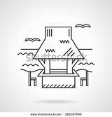 Gazebo Coloring Designlooter 470px 88kb Bungalows Thin Cafe Coast Flat Theme Icon Vector sketch template