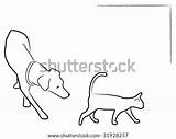 Cat Dog Chasing Shutterstock Dogs sketch template