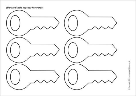 editable keys template black  white sb sparklebox