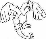 Pokemon Lugia Coloring Pages Legendary Sketch Imprimer Drawings Coloriage Cute sketch template