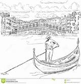 Gondola Rialto Colouring Italie Gondole Venise Colorpagesformom sketch template